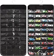 JOYMOMO Hanging Organizers for Hot Wheels Double Sided 80 Pockets Display Case for Toy Cars(Without Toy Cars) (80 Slots Black)