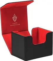 Card Guardian - Premium Deck Box (Black) for 100+ Cards for Trading Card Games Compatible with Magic the gathering (MTG), Commander Deck, Yugioh Deck Box, Pokemon TCG, Sports Card Storage Boxes