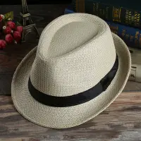 在飛比找樂天市場購物網優惠-男士夏季遮陽帽草帽情侶草編爵士帽韓版帽子女士太陽沙灘帽親子款