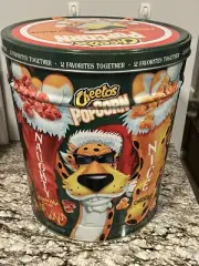 Cheetos`s Chester TheCheetahPopcorn EmptyTin, Flamin’Hot Naught&Cheddar Nice