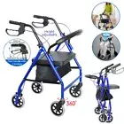 Folding Rollator Walker Walking Frame Mobility Aid Lightweight 4 Wheel With Seat