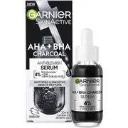 Garnier Skinactive 4% AHA + BHA (Salicylic Acid) and Niacinamide Charcoal Serum, Resurface & Smooth Skin Texture, Improve Appearance Of Acne Marks & Blemishes, Suitable for Sensitive Skin, 30ml