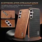 AZNS Alligator Embossed Electroplated Frame Metal LOGO Cell Phones Case Back