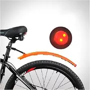 GDPKIALSLZ, Bicycle Barrier Kit, Bar Set of 2 Mountain Bike Mudguards, Front and Rear Folding Mudguards with Rear Light Bicycle Accessories(Orange)