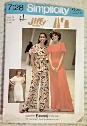 Vintage OOP Simplicity Pattern 7128 Misses' Dress Top or Pants Sewing Project H