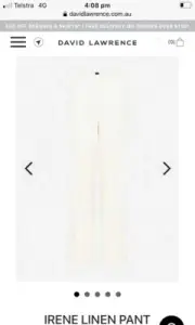 david lawrence Irene Linen Pant Size 12 Brand New With Tags