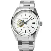 在飛比找momo購物網優惠-【SEIKO 精工】精工PRESAGE機械鋼帶男錶-白色(S