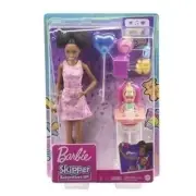 Barbie Skipper Babysitters Inc Playset With Baby In High Chair Dark Skin Barbie