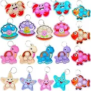 20 Bulk Ocean Animal mini pop, Birthday Party Favors Supplies Fidget for Kids, Smmuer Student Prizes Gifts Hoilday Student Prizes