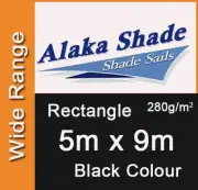 Extra Heavy Duty Shade Sail - Black Rectangle 5x9m, 5m x 9m, 5 by 9