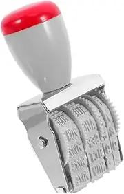SEWACC Adjustable Self Inking English Date Stamp for Crafting Library Use Reusable Vintage Date Stamp for Office Supplies