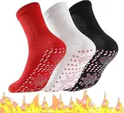 [RUCRAK] Tourmaline Acupressure Self-heating Shaping Socks,AFIZ Tourmaline Lymphvity Slimming Health Sock Veinesheal Hyperthermia Socks (3 Pairs)