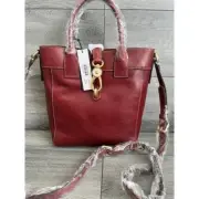 Dooney & Bourke Florentine Leather North/South Amelie Tote satchel bag Bordeaux
