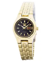 Seiko 5 Automatic 21 Jewels Gold Tone Stainless Steel SYMA06K1 30M Ladies Watch
