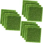 ibasenice 3sets 4pcs Artificial Grass Mat Micro Landscape Fake Turf Decoration for Use Lifelike Lawn Mat for Garden Dollhouse and Craft Projects 4pcs*3