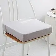 Cushion Memory Foam Chair Pads Removable 5/8cm Thick 40/45/50cm Luxury Large Seat Pads Non-Slip Seat Cushion for Dining Chair Garden Office Kitchen Chair 50x50x8cm Light Grey