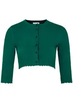 Victoria Beckham VB Body Glittered Cropped Stretch-knit Cardigan - Green - 10 (UK10 / S) 10 (UK10 / S)