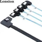 Right-angled Mini SAS HD SFF-8087 to left-angled 4 SATA 7P server Internal Cable