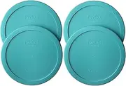 [Pyrex] 7402-PC Round 7 Cup Storage Lid for Glass Bowls (4, Turquoise)