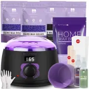 BLITZWAX Digital Waxing Kit for Hair Removal Black Wax Machine for Women Men ...