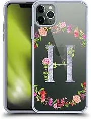 Head Case Designs Letter H Decorative Initials Gel Case [Military Grade Protection] Compatible with Apple iPhone 11 Pro Max