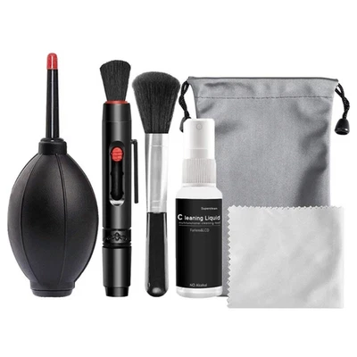 6-In-1 Camera Cleaning Kits Professional Air Blower DSLR Lens Cloth Pen Brush Cl