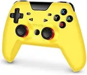 Wireless Game Handle with Continuous Vibration Six Axis with Gyroscope Accelerator Bluetooth Connection Supporting Pc 黄色