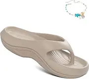 [Generic] Pillow Arch Support Flip Flops for Women, Arch Support Sandals Recovery Flipflops Orthopedic Slides, Soft Comfort Lightweight