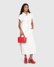 [Belle & Bloom] Sundown Denim Midi Shirt Dress - Off-White
