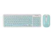 Retro Silent Keyboard 2.4G Wireless Keyboard And Mouse Set - Blue