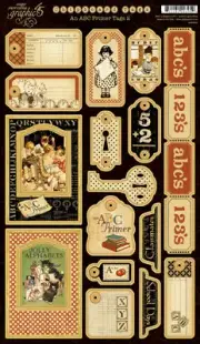 Graphic 45 An ABC Primer Chipboard Tags 2 One School Education Books Children