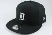 NEW ERA 9FIFTY BASIC SNAPBACK HAT CAP MLB DETROIT TIGERS BLACK/WHITE ADULT MENS
