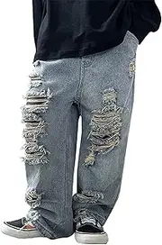 [Dressnu] Children's Jeans Broken Boys and Girls Jeans