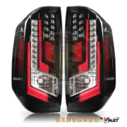 LED TAIL LIGHTS - (GLOSSY BLACK / CLEAR & RED GLOW BAR) Fit 14-17 TOYOTA TUNDRA (for: Toyota)