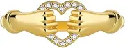 [Dtja] CZ Catch Love Heart Ring for Women Girls 18K Gold Plated Dainty Elegant Valentines Statement Promise Engagement Comfort Fit Finger Ring Wedding Anniversary Jewelry Gift