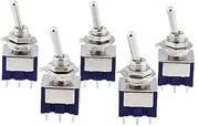 KLVN 5Pcs ON-Off-ON ON-ON3 PIN/6PIN 2/3 Position Mini Latching Toggle Switch AC 125V/6A 250V/3A MTS-102 MTS-103 MTS-202 MTS-203(MTS-203)