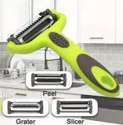 3-In-1 Multifunctional Fruit & Vegetable Peeler With Julienne, Grater & Slicer