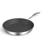 NNEAGS Stainless Steel Fry Pan 30cm Frying Pan Induction FryPan Non Stick Interi