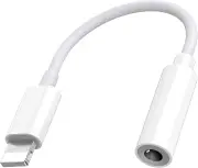 Lightning To Headphone 3.5mm Jack Adapter Dongle for iPhone 14 13 12 11 SE 2020 XS XR X 8 7 iPad - White