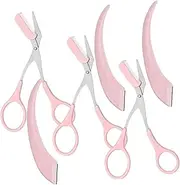 VALICLUD Facial Hair Removal Kit 3 Sets of Precision Eyebrow Scissors Comb Beauty Scissors