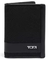 TUMI ALPHA SLG FOLDING CARD CASE LEATHER WALLET BLACK#01192258D2-NWT