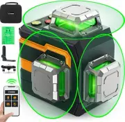 3x360° Laser Level with Remote&APP Control, CIGMAN Green Self Leveling CM-S01