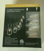 Outdoor/Indoor 21.5 ft. Plug-in Edison Style Bulb String Lights
