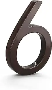 Montague Metal Products MHN-16-F-RB1-6 Solid Brushed Aluminum Modern Floating Address House Numbers, 16", Powder Coated Roman Bronze