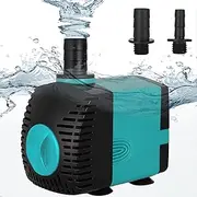 Submersible Pump, Ultra Quiet Water Pump, 15W Aquarium Submersible Water Pump, Mini Pond Pump, Adjustable Water Pump for Fish Tank, Pond, Aquarium, Fountain, Statuary, Hydroponics