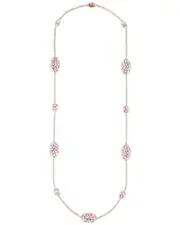 Diana M. Fine Jewelry 18K Rose Gold 24.00 ct. tw. Diamond & Pink Sapphire Necklace