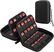 80 Slots Game Case Compatible with Nintendo Switch PS Vita Games, Protective Carrying Case Fits for Switch OLED, PSP Games Storage,SD Cards, Game Cartridge Holders Hard Shell Travel Storage Case,Black