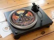 Vintage 80's Style Metal Felt Record Player Turntable Slipmat Mat, Heavy Thrash