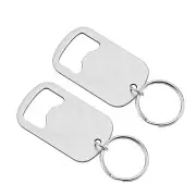 2 Pack Stainless Steel Bottle Opener Keychain Flat Bottle Cap Remover for Bar