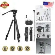Heavy-Duty Aluminum Video Tripod with Quick-Release Plate & Leveling Base